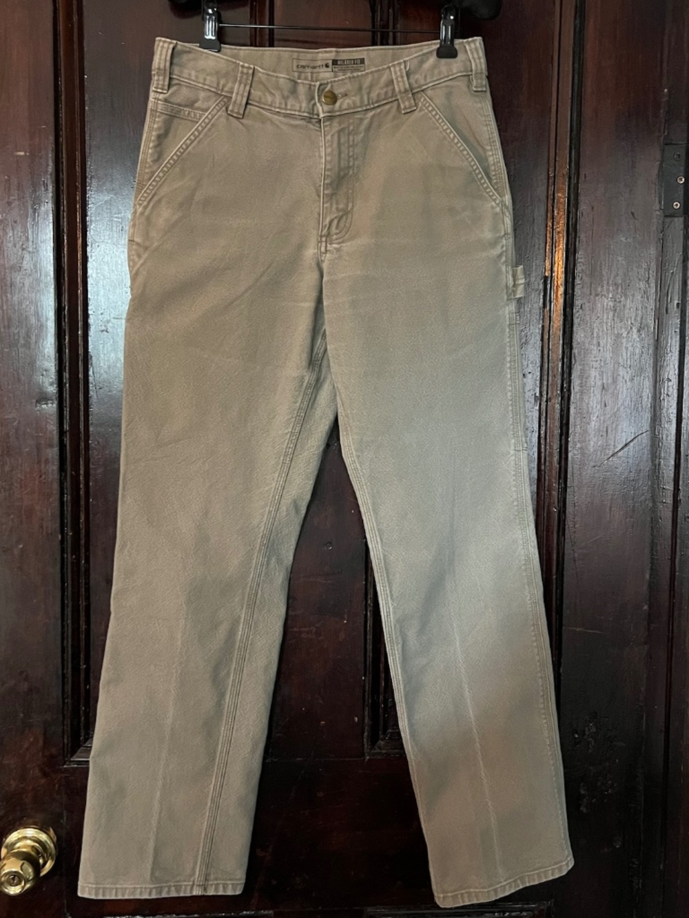 Carhartt Men's Relaxed Fit 5 Pocket Tan Work Pants 30" W x 32" L
